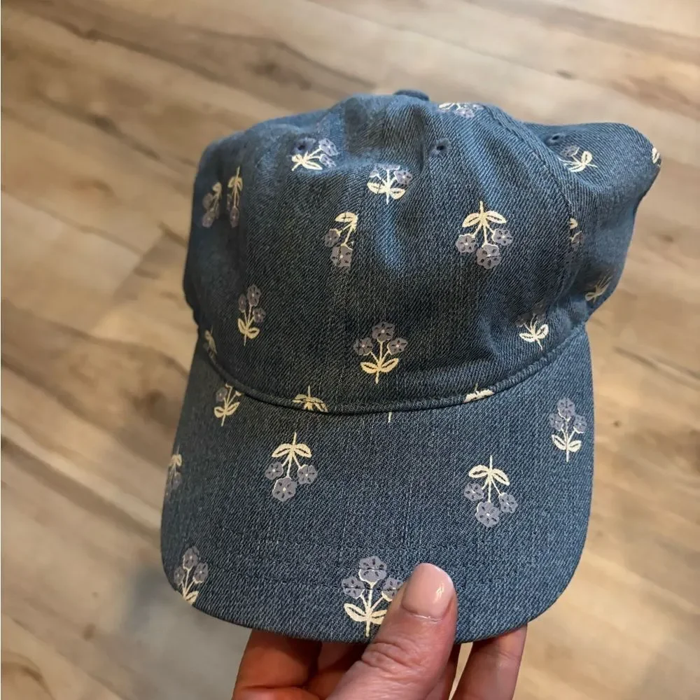 J. Crew Blue Floral Baseball Cap